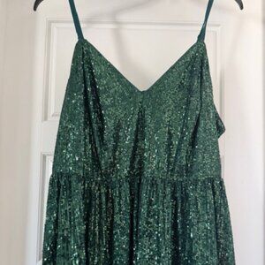 Torrid Green Sequin Peplum top